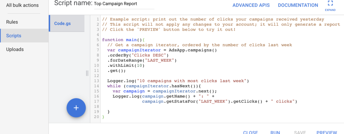 Google Ads Scripts Image