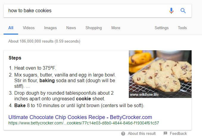 How to bake cookies list snippet