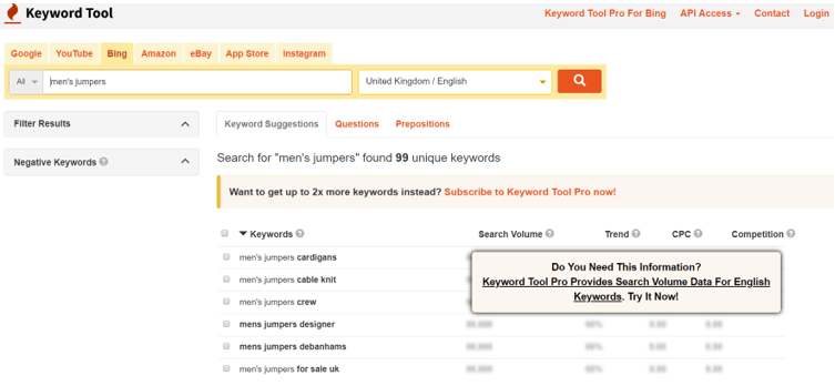 keyword tool