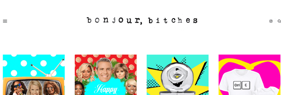 bonjour bitches homepage screenshot