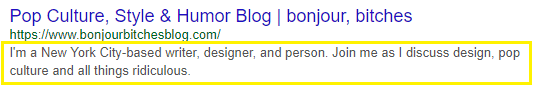 Meta description is what you see underneath title tags in search results