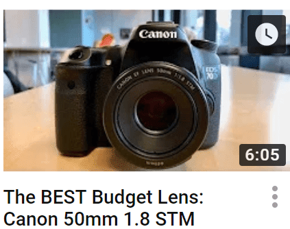 YouTube thumbnail best budgest lens