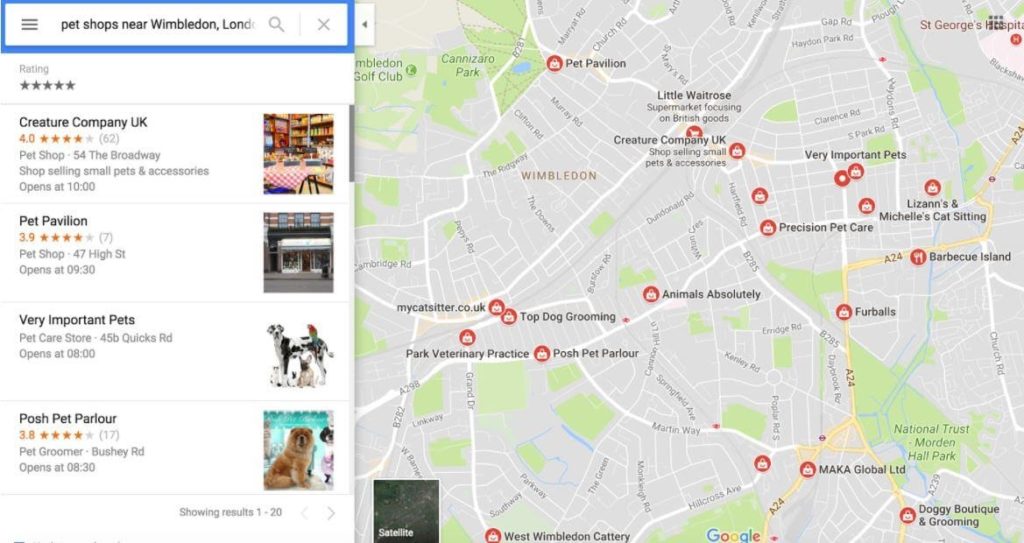 pet shops near wimbledon google search