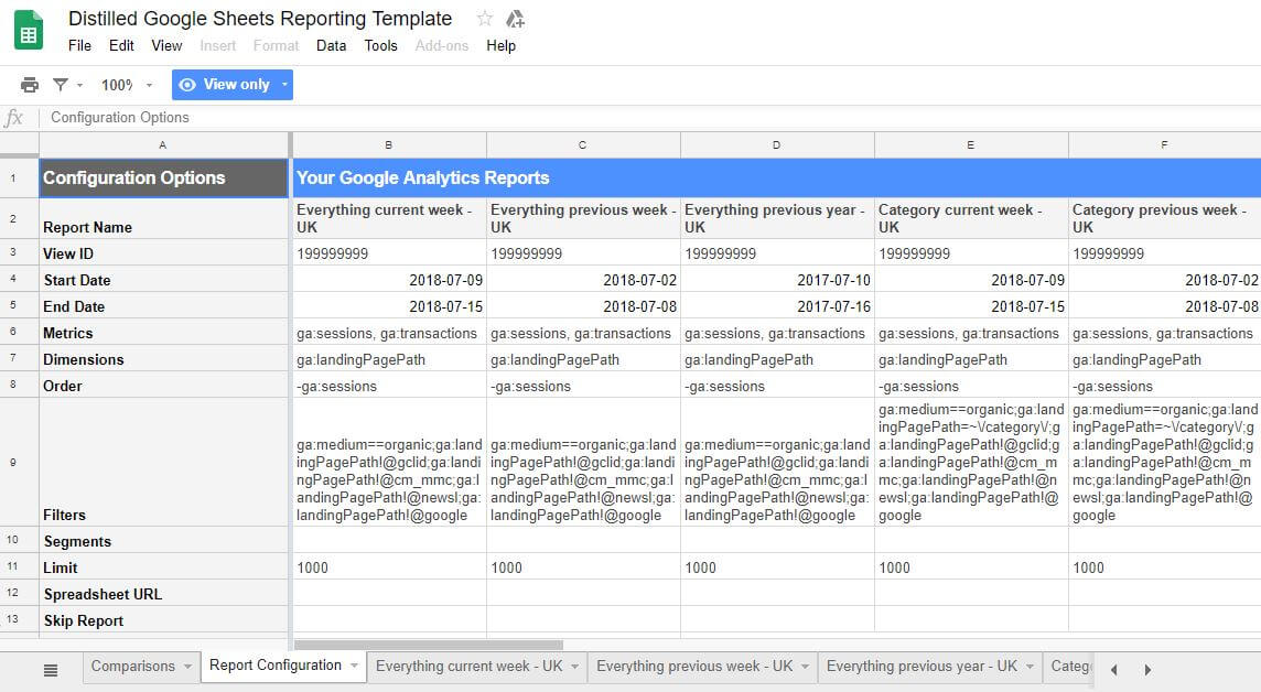 Report Configurations