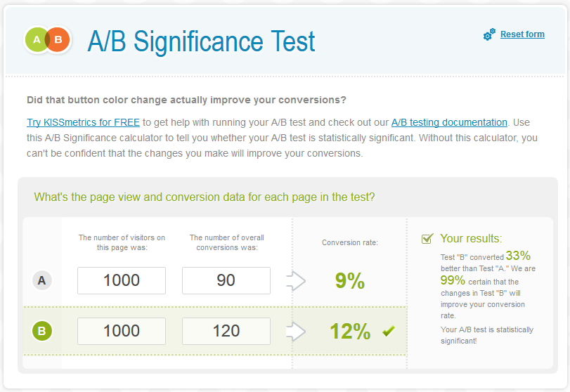 kissmetrics significance tool