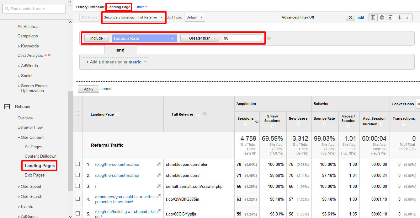 Referral Traffic Report