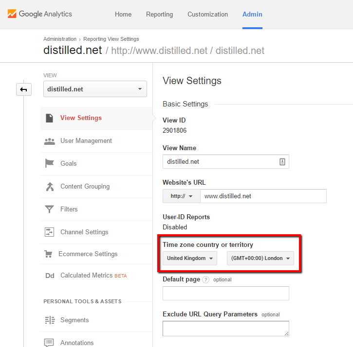 Session Time Zone Settings in Google Analytics