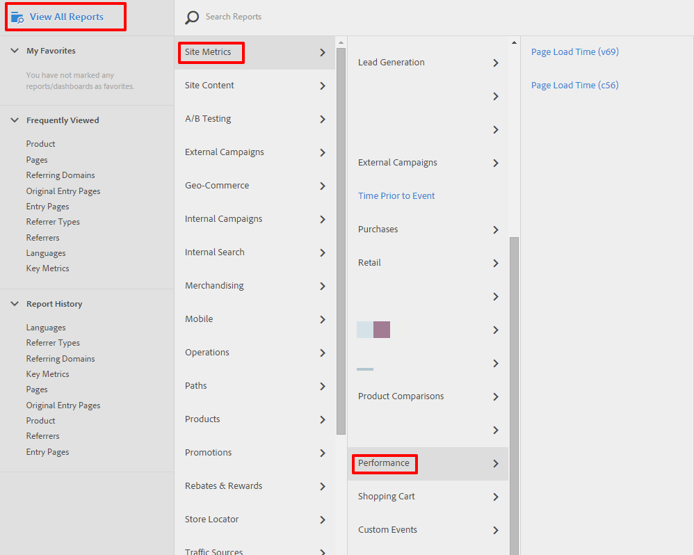 Omniture site speed report