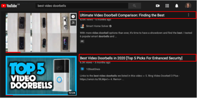 Youtube video titles for best video doorbells